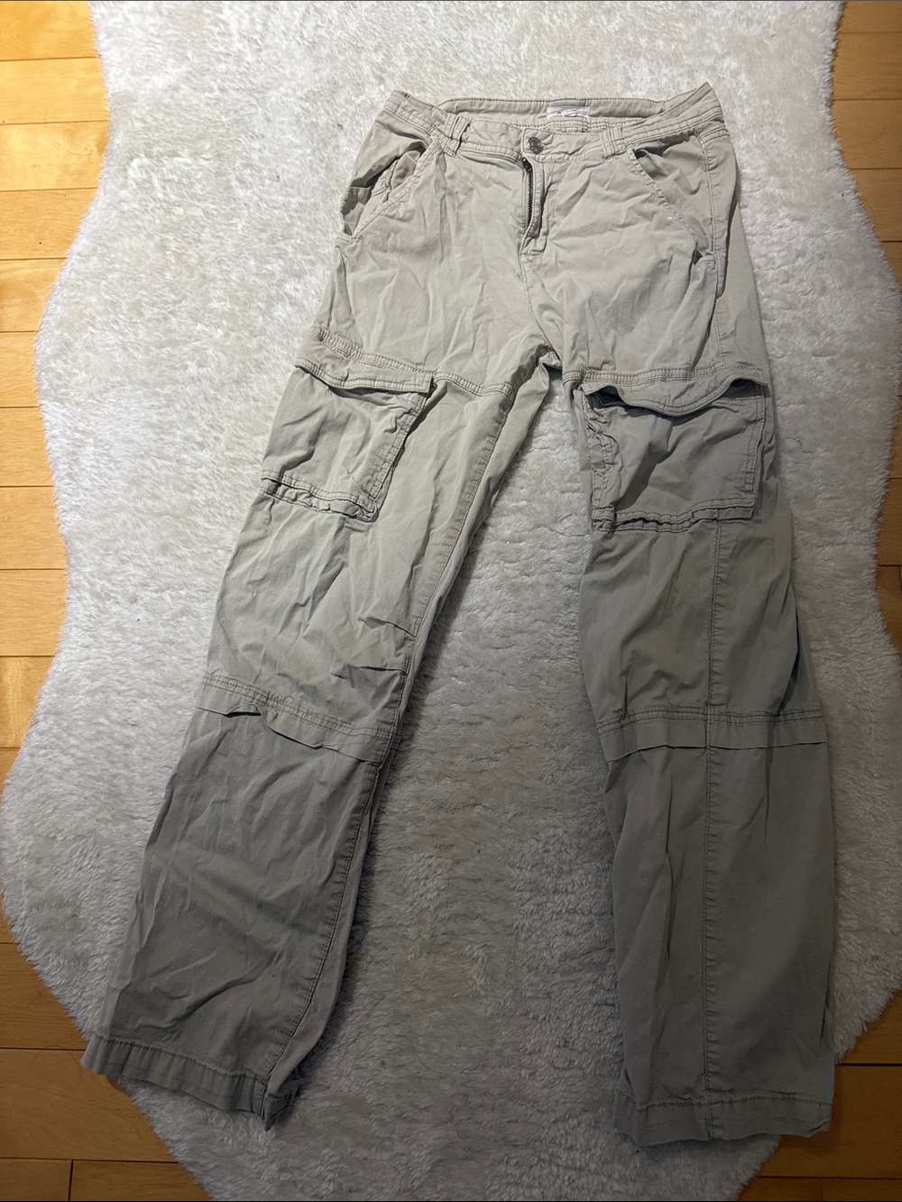 Garage Light Khaki Cargo Pants for Women